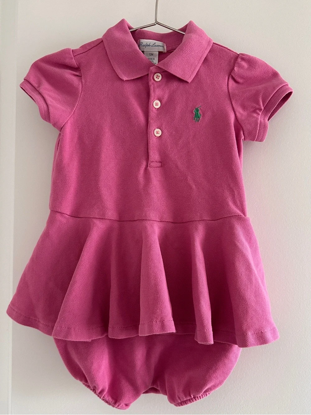 Ralph Lauren Baby Girl Pink Polo Dress Romper